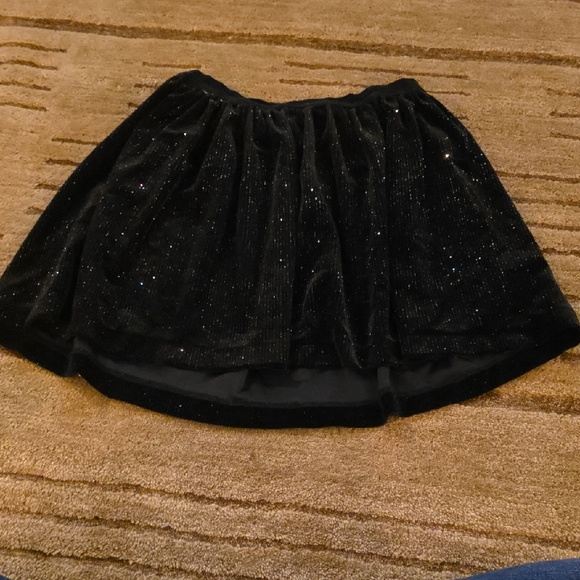 Cat & Jack Other - Cat & Jack Black Sparkle Velvet Skirt Size 7/8
